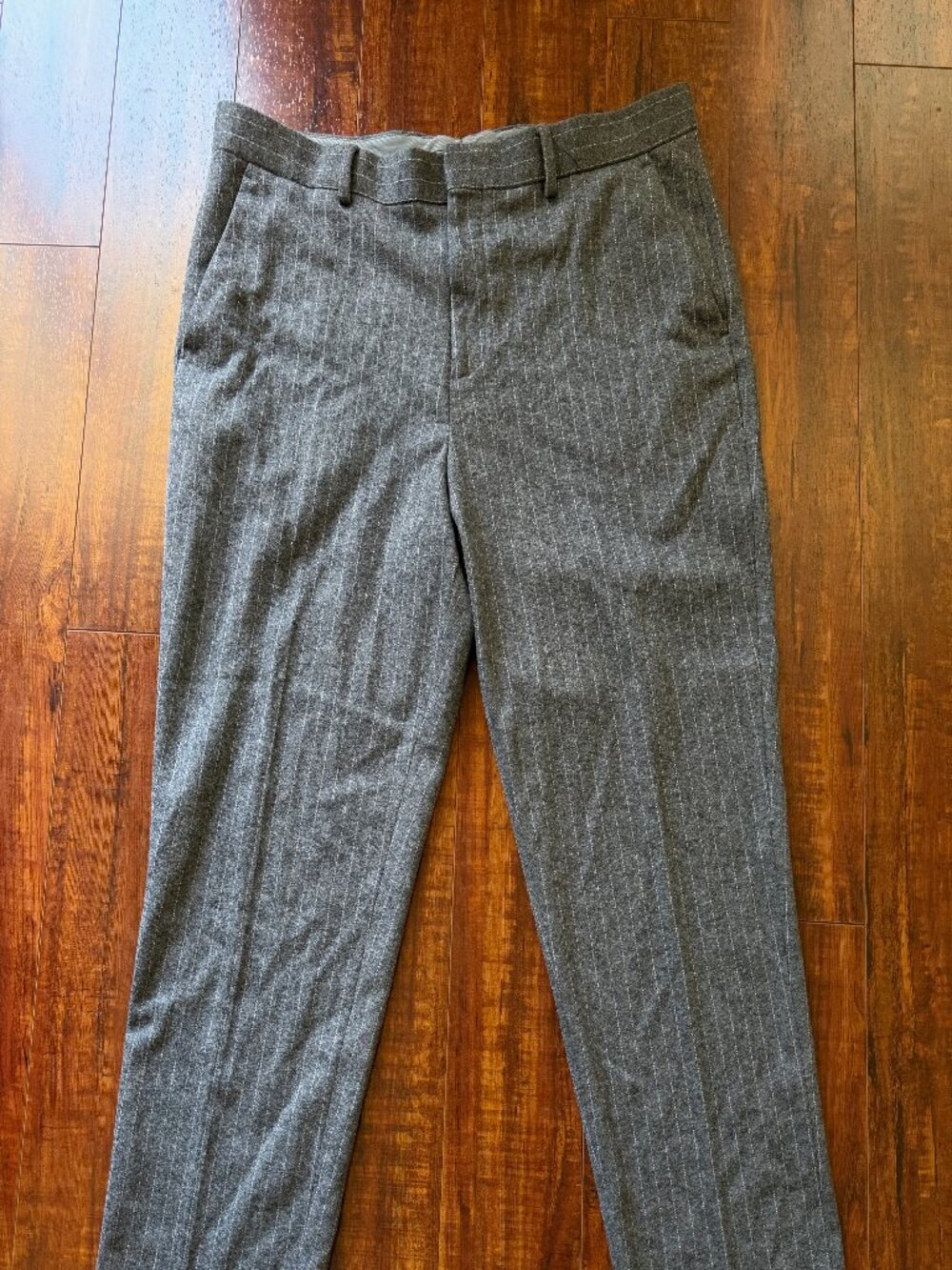 Express Men’s Gray Pinstripe Slim Dress Pants 36x32